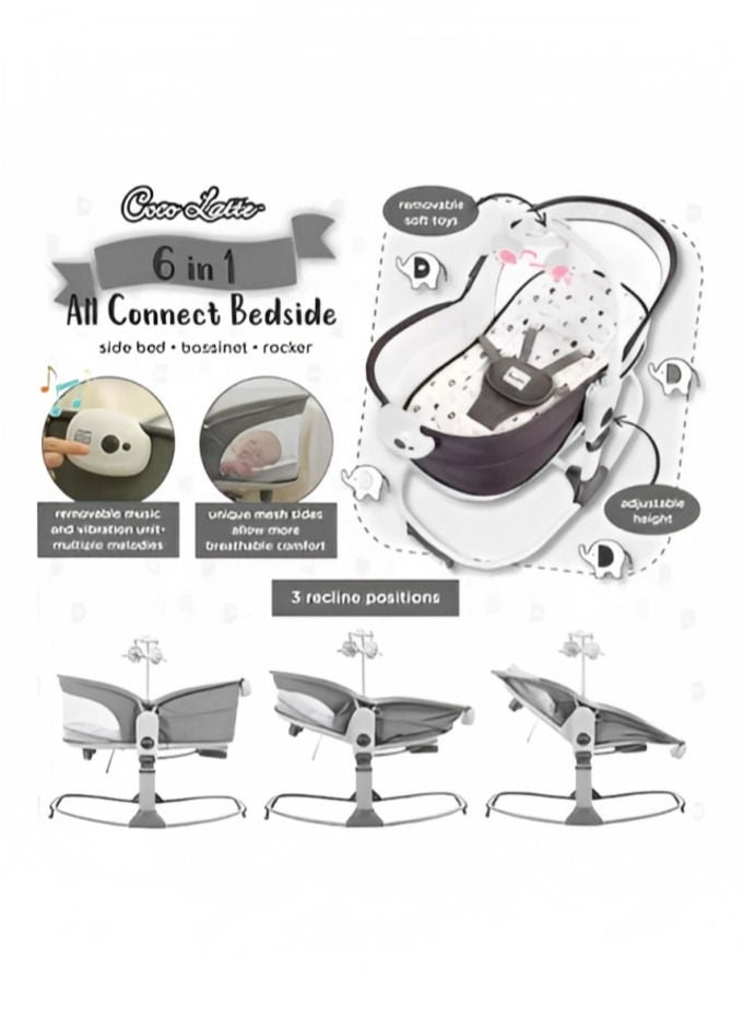 Baby Rocker Deluxe 6 In 1 Rocking Bassinet Multifunctional Bassinet For Newborn Boy Girl For The Age 0 To 12 Month