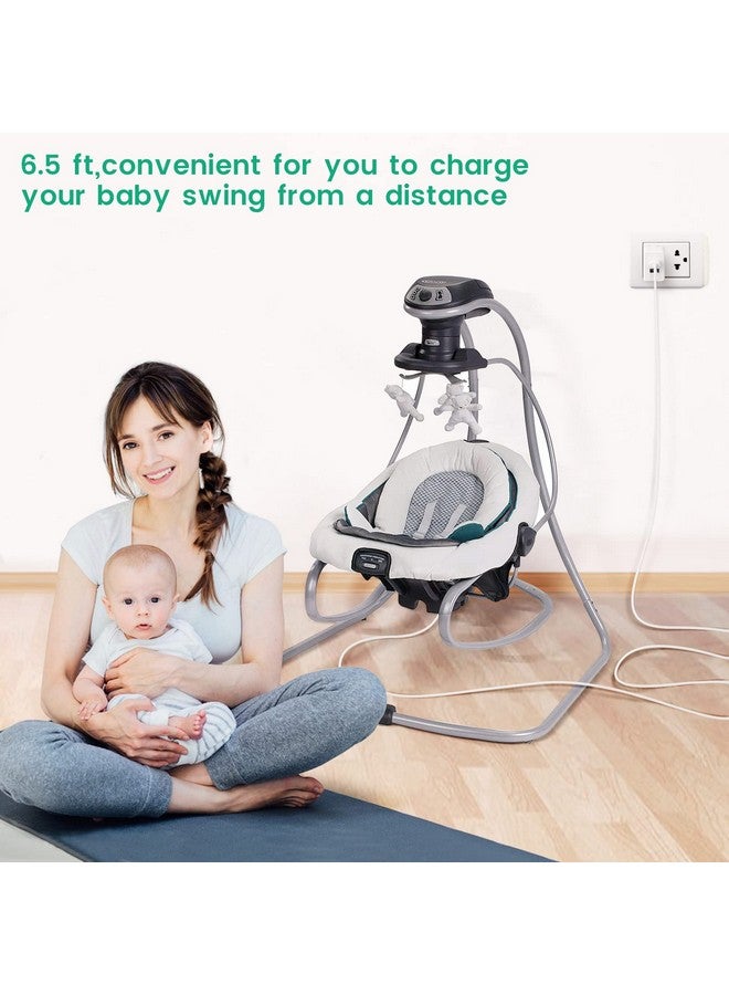 2Pack Power Cord For Graco Simple Sway Duetsoothe Duetconnect Lx Duoglider Glider Lx 5V Charging Cable For Nova Baby Swing 6.5 Ft