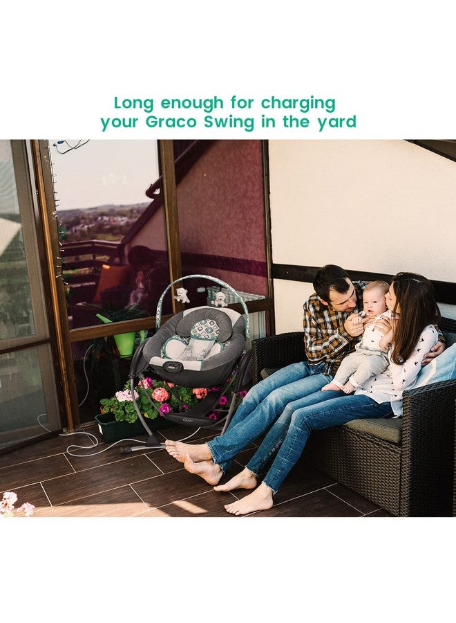 2Pack Power Cord For Graco Simple Sway Duetsoothe Duetconnect Lx Duoglider Glider Lx 5V Charging Cable For Nova Baby Swing 6.5 Ft