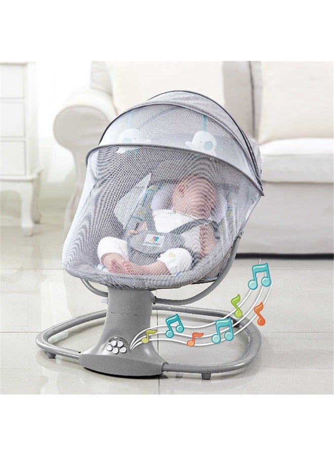 Baby Electric Rocking Chair with Bluetooth Function with 5 Swing Sizes and 3 Stage Timer Removable Mosquito Net