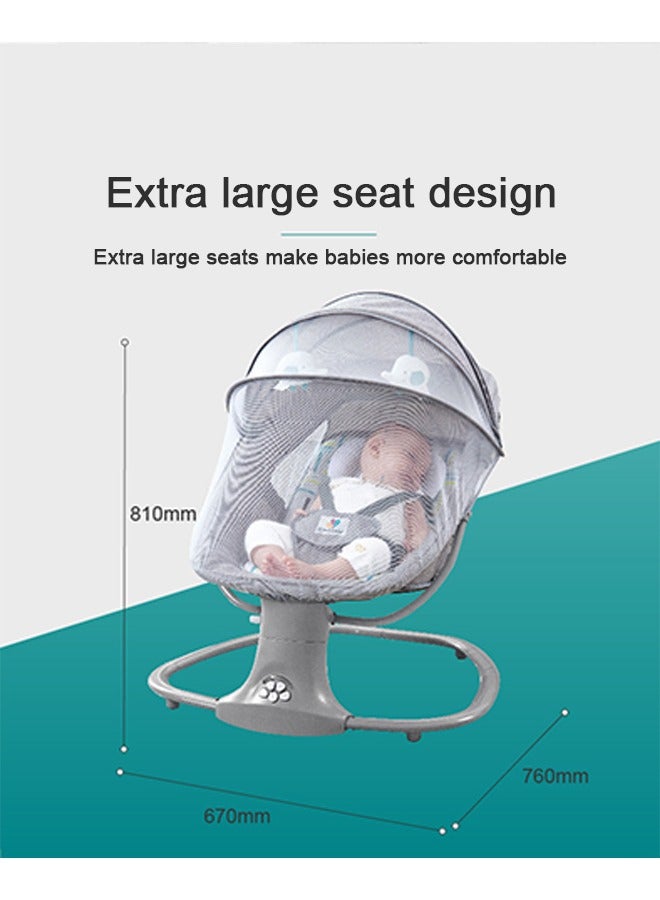 Baby Electric Rocking Chair with Bluetooth Function with 5 Swing Sizes and 3 Stage Timer Removable Mosquito Net