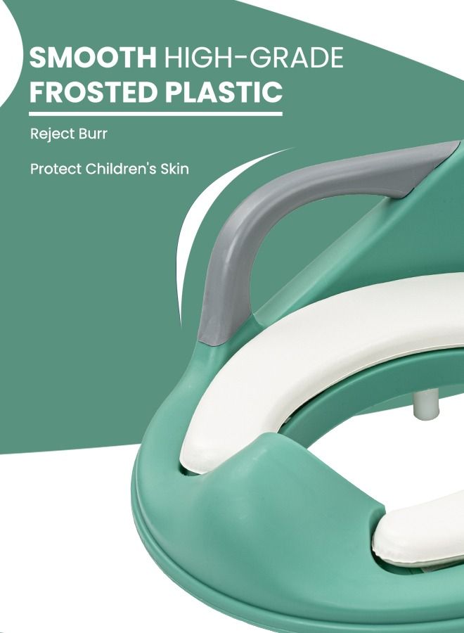 Melo Baby Potty Seat For Western Toilets Kids Toilet Potty Training Seat For Baby With Handle Cushion Lock Kids Potty Chair Kids Potty Seat For Baby Kids 1 To 8 Years Boys Girls Green