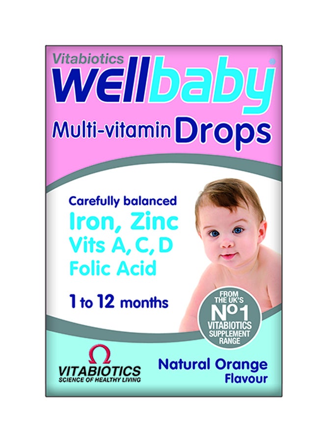 Wellbaby Multivitamin Drops Natural Orange Flavour 30ml