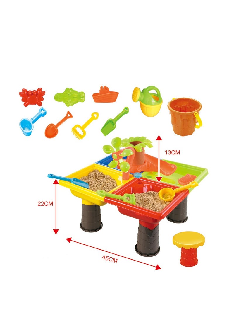 Plastic Kids Outdoor Playset Activity Sand And Water  BeachTable Game Playing Set .