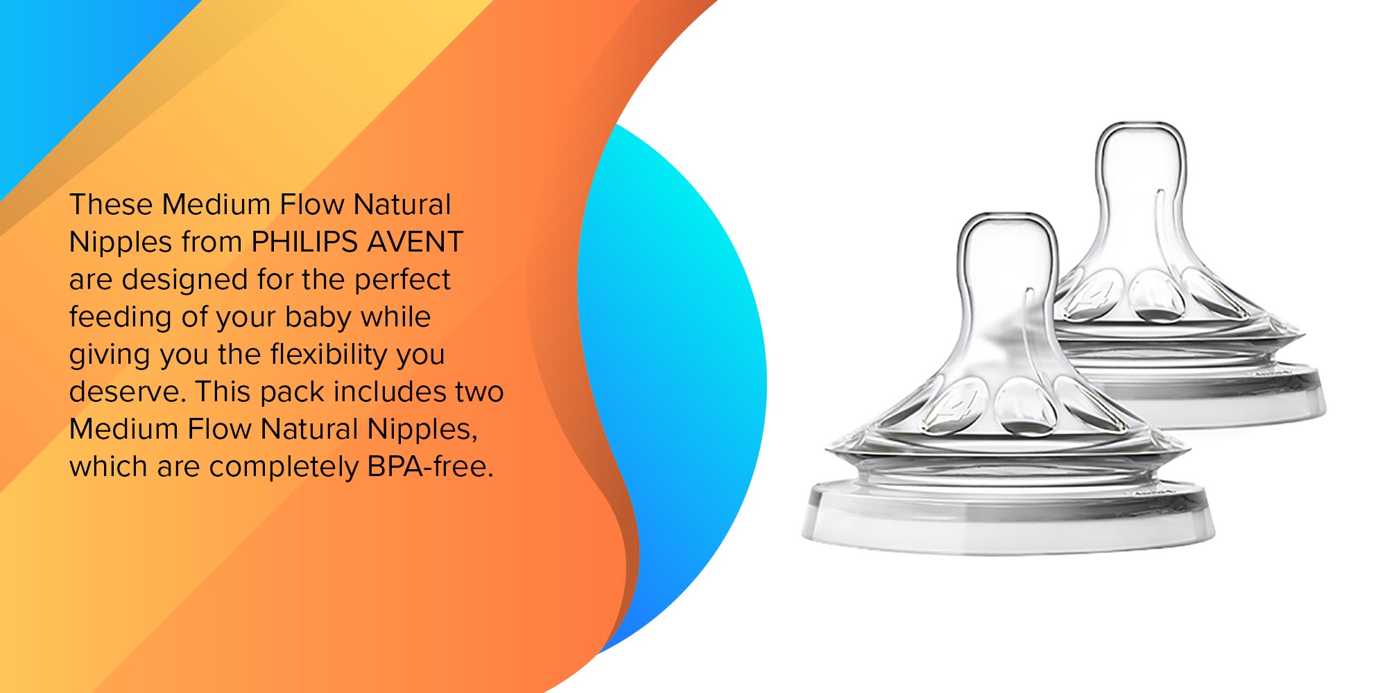 Medium Flow Nipple Pack of 2,  3 M+,  Clear - ‎3.6 x 16.4 x 14.8 cm