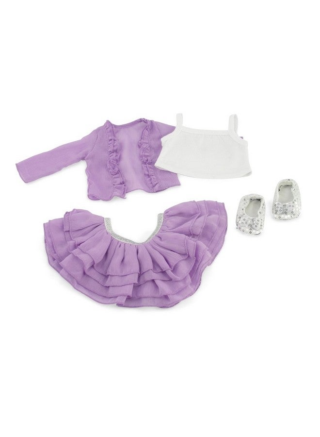 18Inch Doll Spring Lavender Skirt Outfit Bundled With Lovely Summer 2Pc Leggings 18 Doll Clothes Set Compatible With American Girl Dolls