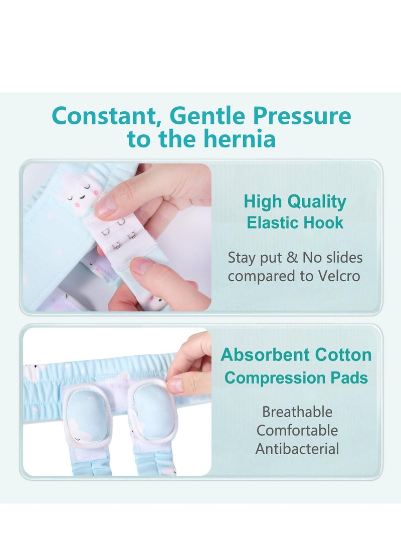 Hernia Belt for Baby, Infant Hernia Support Brace for Both Side Single Double Groin Pain Relief, Adjustable Breathable Navel Band with 4 Compression Pads for Children 0-4 Years Old