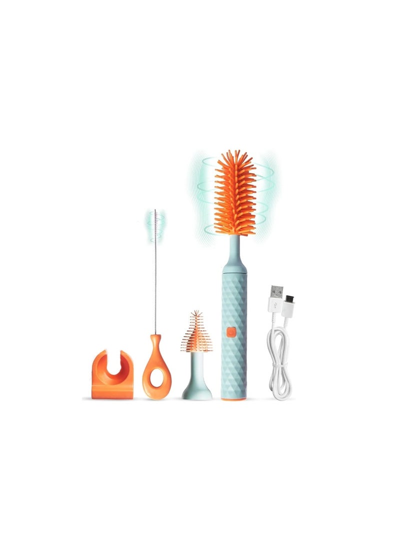 Electric Bottle Brush Set with Baby Bottle Brush Cleaner, Brush, Straw Cleaner Brush, Travel Baby Essentials