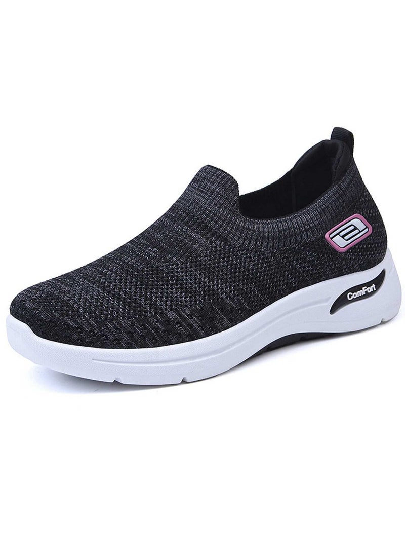 Light Fitness Running Sport Sneakers - Black