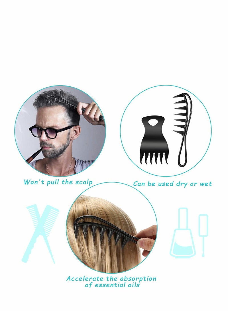 Men Styling Comb Set, Wide Teeth Fork Comb, Texture Comb, Fork Hair Comb Detangling Comb Afro Hair Combs Hair Coloring Combs Hairdresser Hair Comb for Women Men Wavy Long Curly Hair Care