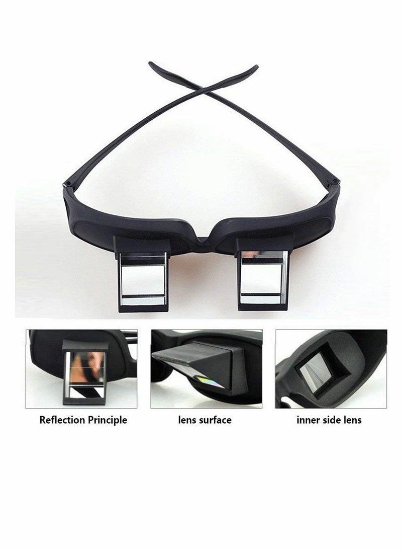 Lazy Glasses Bed Prism, Horizontal Glasses, Horizontal Mirror, Lazy Reader Glasses Lie Down For Reading/Watching Tv