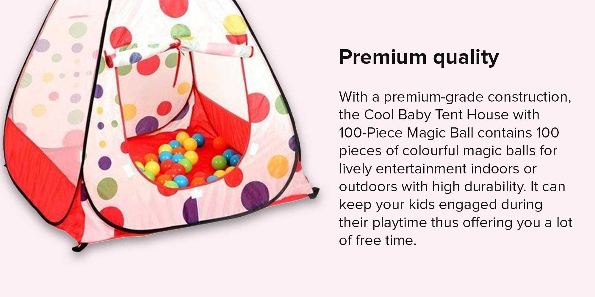 Tent House With 100-Piece Magic Ball 95x95x95cm