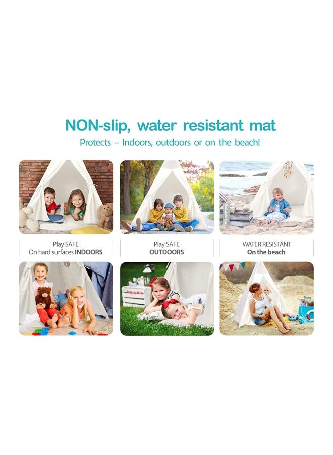 5 Poles Portable Breathable Compact Lightweight Canvas Teepee Eco- Frinedly Play House Tent