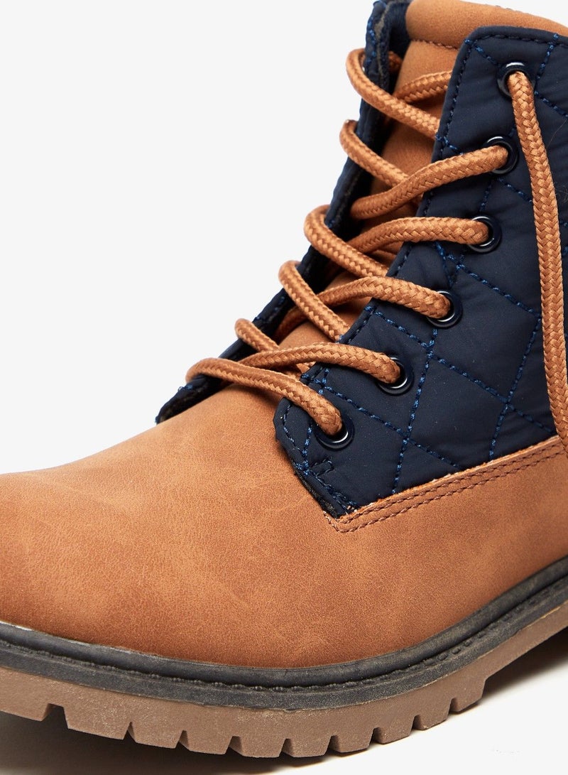 Boys' High Cut Boots with Zip Closure