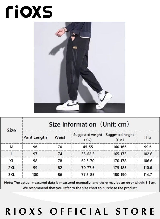 Cargo Pants For Men,Men's Casual Athletic Pants,Joggers Sweatpants,Drawstring Elastic Waist Pants With 4 Pockets,Wide Leg Loose Jogger Gym Trousers,Gift For Dad Brother Boyfriend