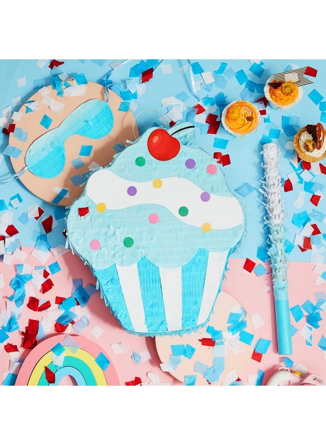 15.7 Inch Cupcake Pinata For Birthday Party Supplies With Stick Blindfold And Confetti For Kids Girls Baby Shower Candy Donut Ice Cream Pinata Party Supplies Hawaii Party Decoration Prop (Adorable)