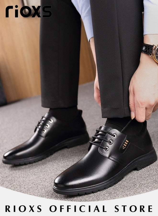 Men's Business Leather Shoes, Lace-up Round-toe Oxford Shoes, Stylish Classic Dress Shoes, Comfortable Lightweight Walking Flats, Suitable for Daily Wear and Formal Occasions