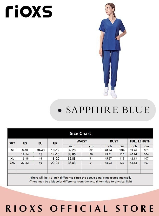 Unisex Scrub Medical Uniform, Women And Men Scrubs Set, Short Sleeve Top And Pants, Medical Scrubs Coat Scrubs Pant For Dental Laboratory