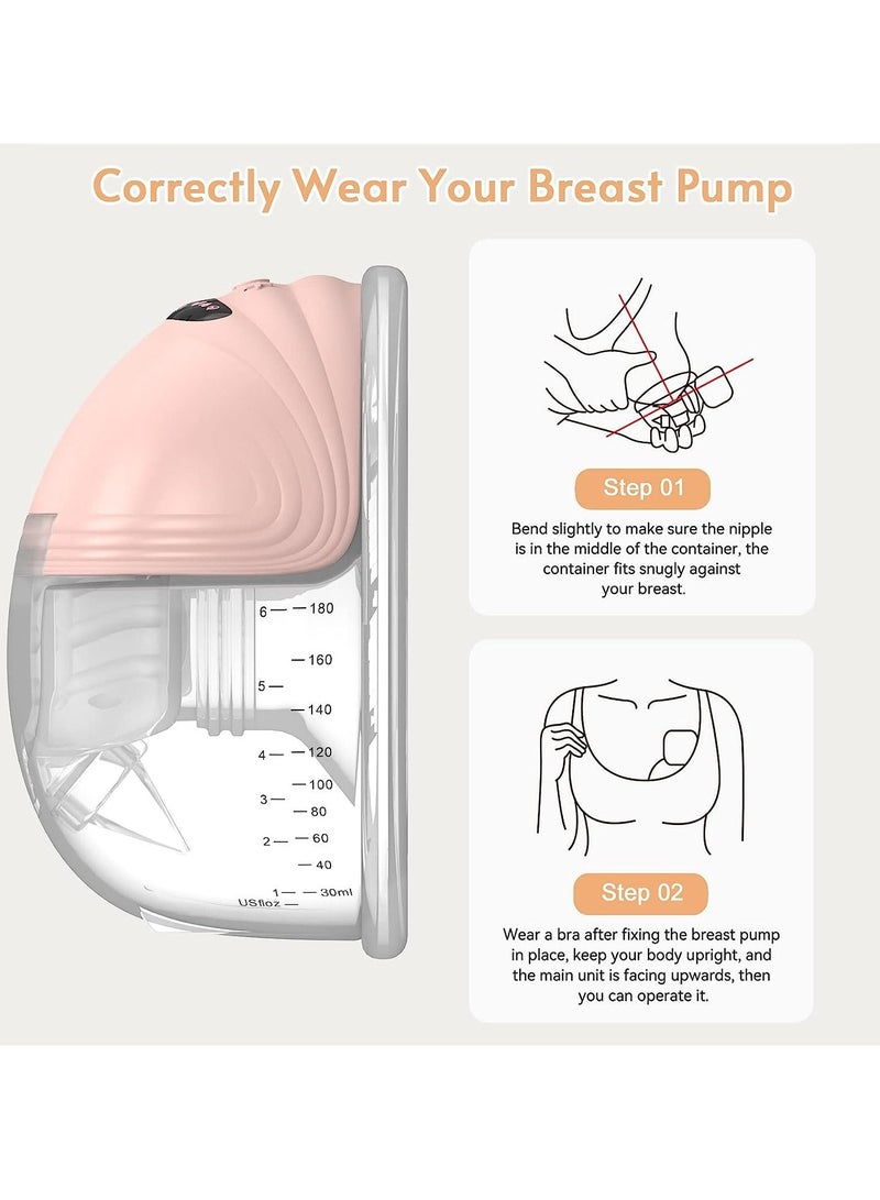 Wearable Pump for feeding Portable Electric Pump Hands Free 3 Modes 12 Suction Low Noise with 180ml Storage Capacity