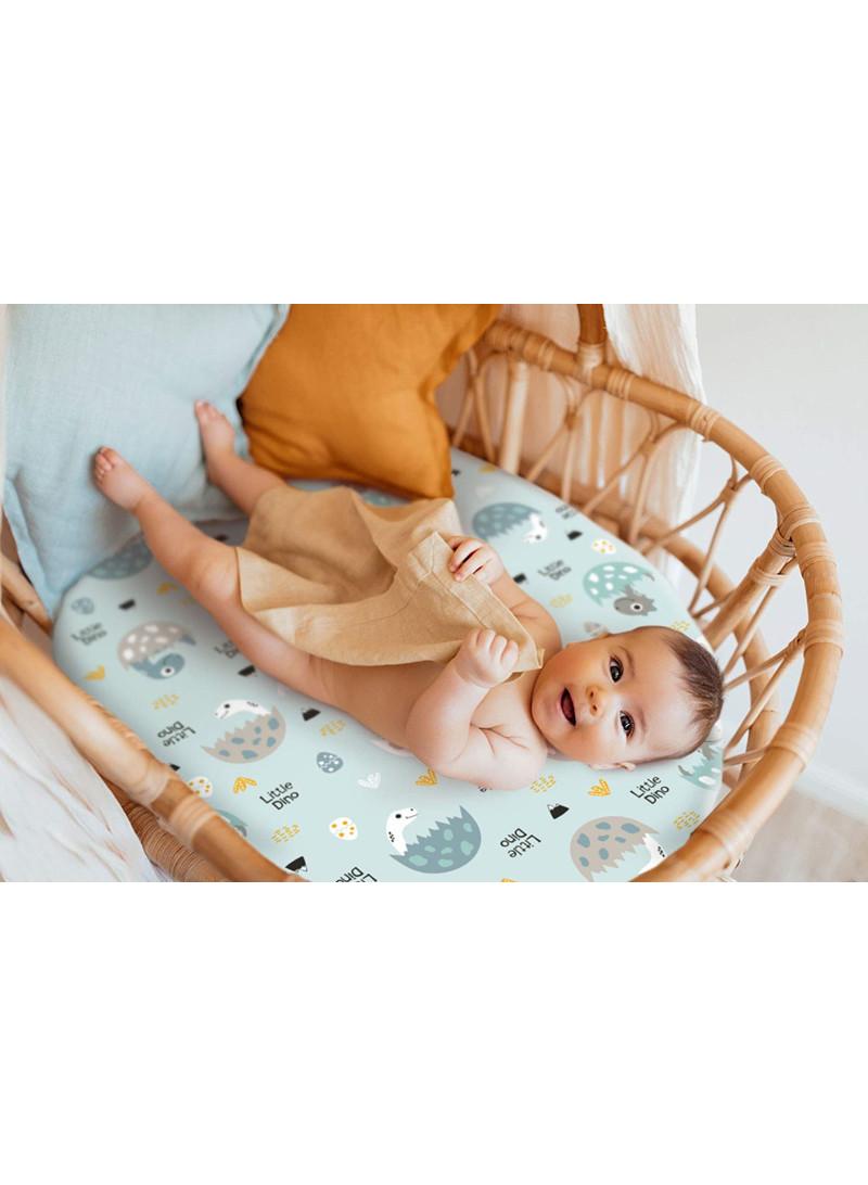 Baby's Printed Cradle Stretch Removable Bed Cover