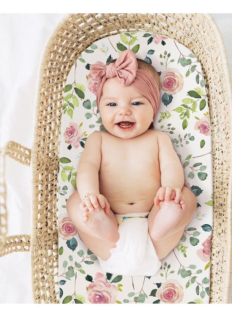 2 Piece Baby's Printed Cradle Stretch Removable Bed Cover
