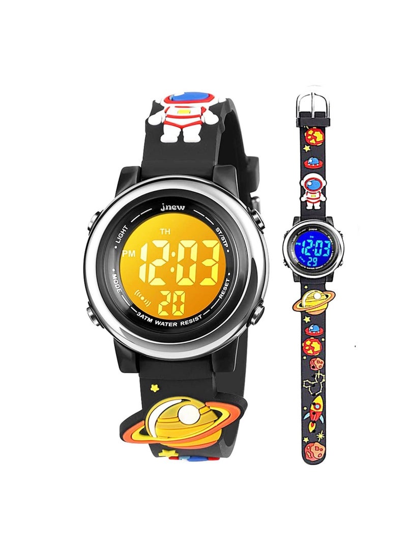 Toddler Kids Digital Watches for Girls Boys, 3D Cartoon 7 Color Lights Waterproof Sport Electronic Wrist Watch with Alarm Stopwatch for 3-10 Year Children