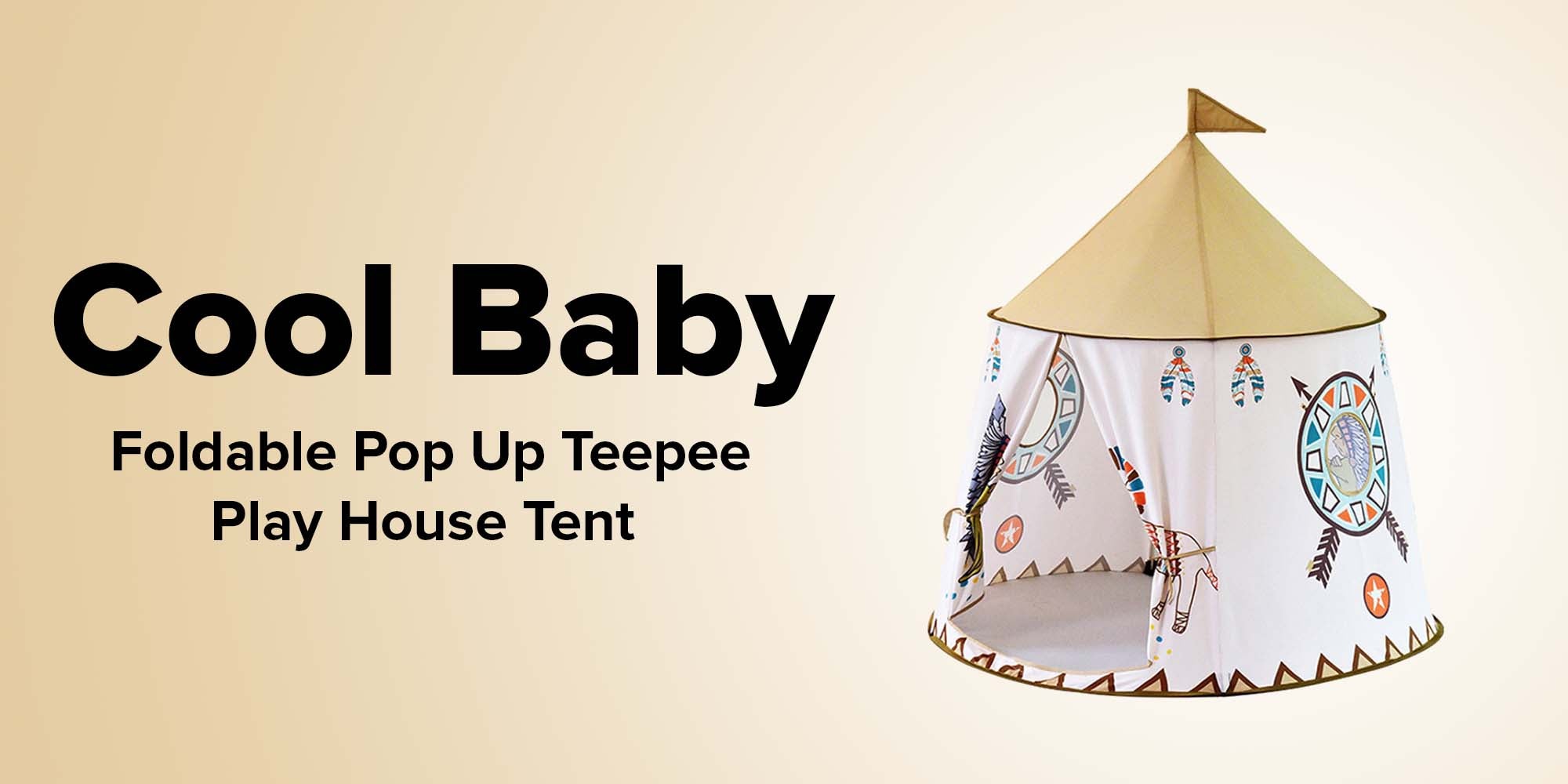 Breathable Foldable Portable Pop Up Unique Design Teepee Play House Tent 116x123cm