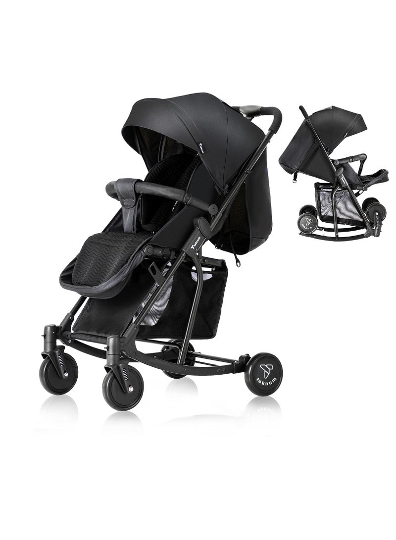 Teknum Stroller With Rocker with Pink Fashion Diaper tote Bag- Black