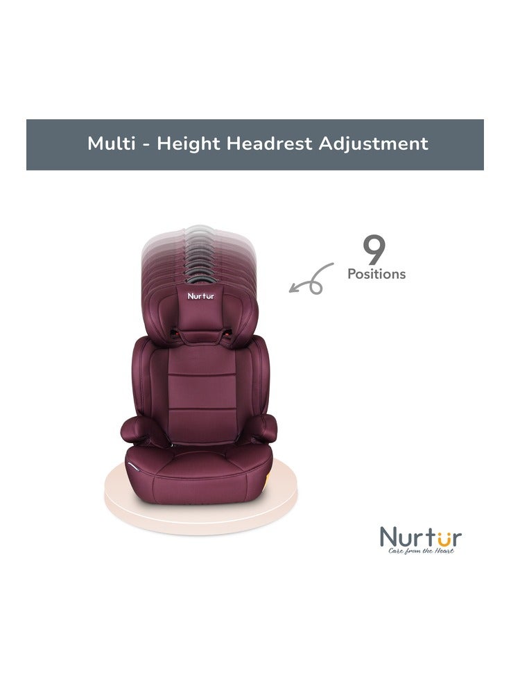 Jupiter Kids 3 in 1 Car Seat Booster Seat Adjustable Backrest Extra Protection 5Point Safety Harness 9 months to 12 years Upto 36kg Official Product