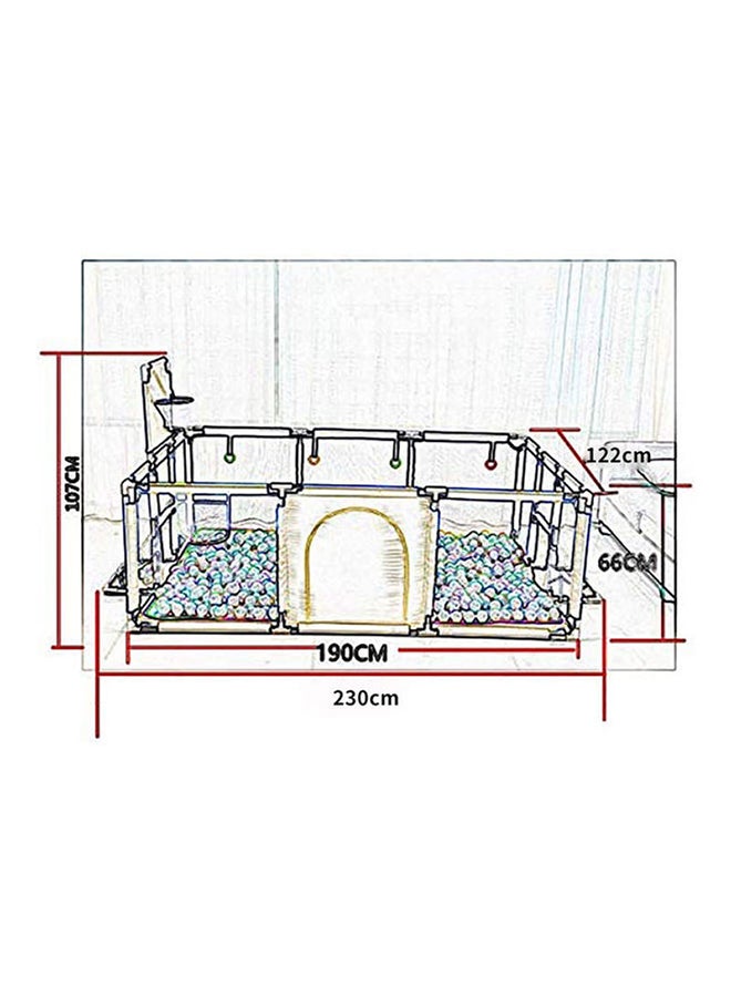 Playpen With Net With Stainless Steel Frame And Safety Net For Safe Fun Time 230x122x107cm