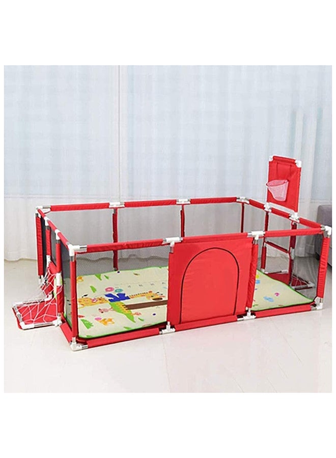 Playpen With Net With Stainless Steel Frame And Safety Net For Safe Fun Time 230x122x107cm