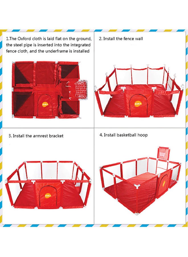 Playpen With Net With Stainless Steel Frame And Safety Net For Safe Fun Time 230x122x107cm