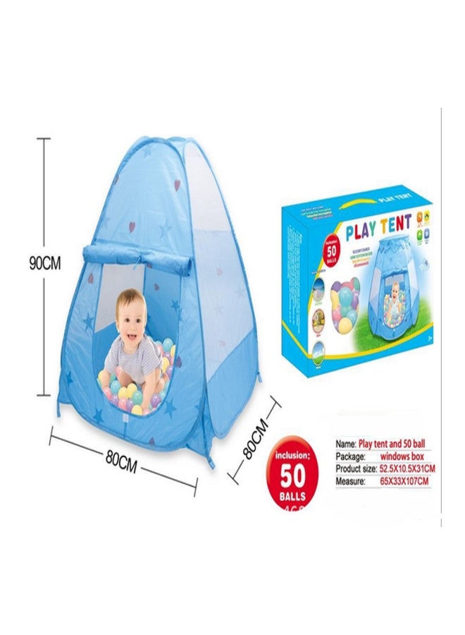 Blue Play Tent With 50 Ocean Balls 90x80x80cm