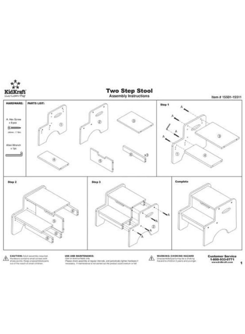 Kidkraft Two-Step Stool - White