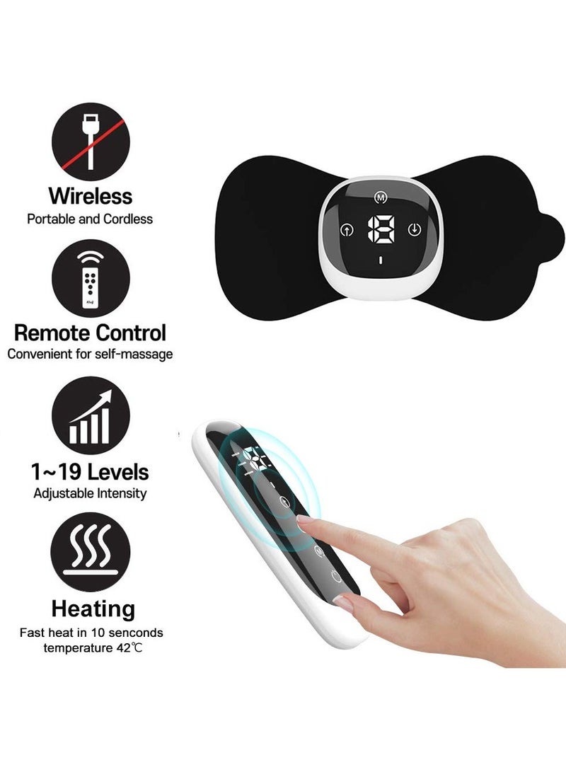 Wireless TENS Machine for Pain Relief Unit Heated Rechargeable Muscle Stimulator Portable EMS Massage Pain Management Device for Posterior Knee With Remote Control Sciatic Relief and Joint Comfort