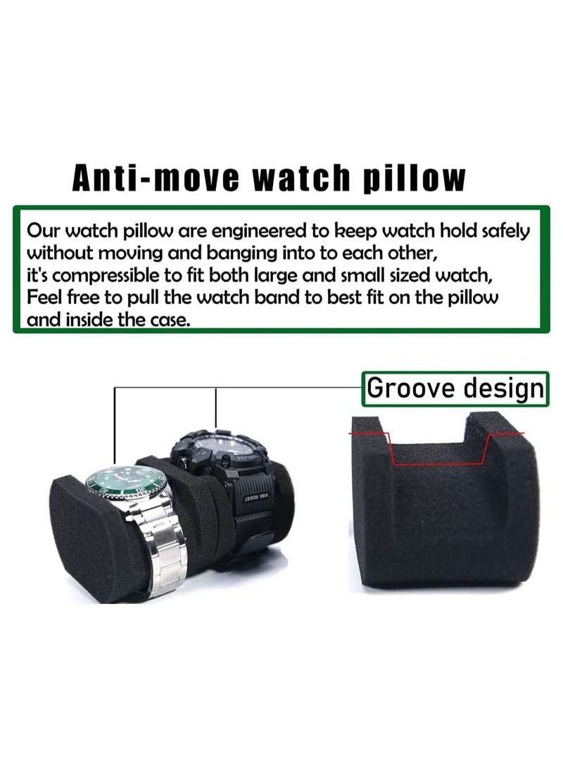 Watch Travel Case 1 Slot Watch Roll Case Storage and Organizer for Men and Women Zipper Watch Box with Anti-move Watch Pillow