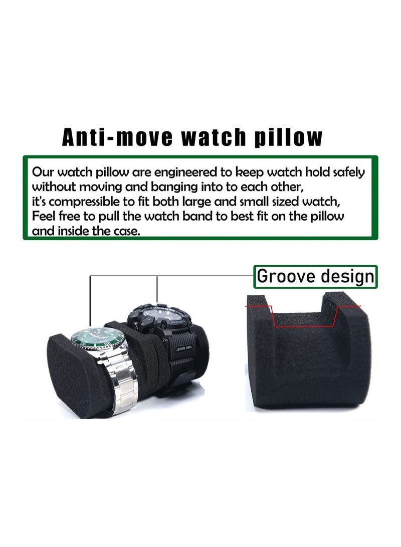 Watch Travel Case 1 Slot Watch Roll Case Storage and Organizer for Men and Women Zipper Watch Box with Anti-move Watch Pillow