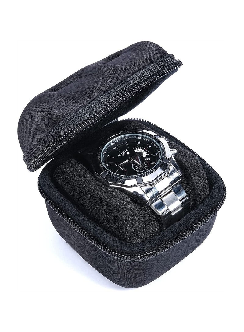 Watch Travel Case 1 Slot Watch Roll Case Storage and Organizer for Men and Women Zipper Watch Box with Anti-move Watch Pillow