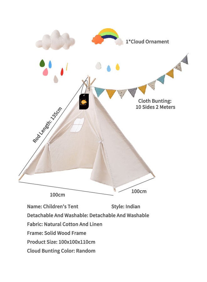 Portable Indian Cotton Carva Tipi Teepee Children's Tent For Kids 100x100x110cm