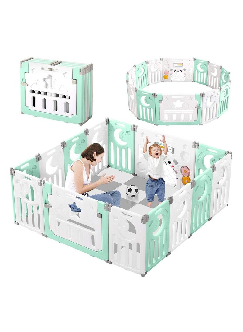 COOLBABY Baby Playpen Upgrade Foldable Kids Safety Play 14 Panel