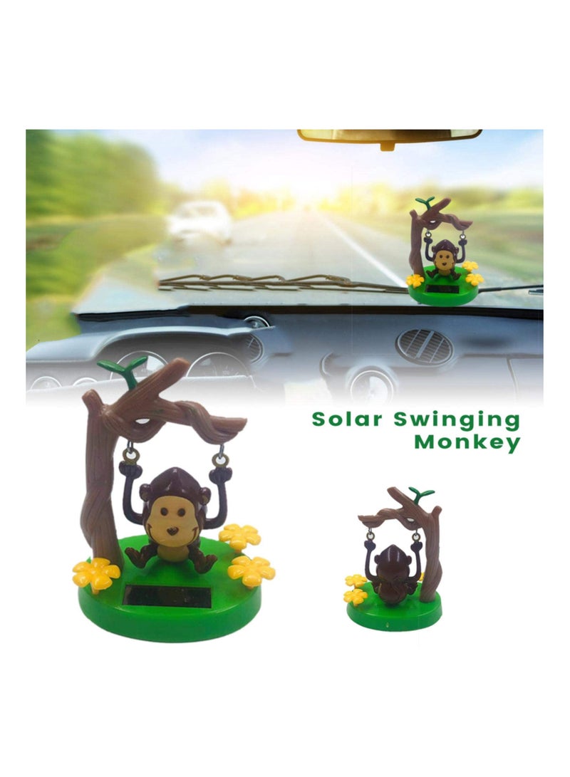 Solar Powered Dancing Animal, 2 PCS Solar Dancing Toys, Solar Swing Monkey, Animal Bobblehead, Swinging Animated Bobble Dancer Toy, Car Decor, Kids Toys Gift, for Office Car Supplies Decoration