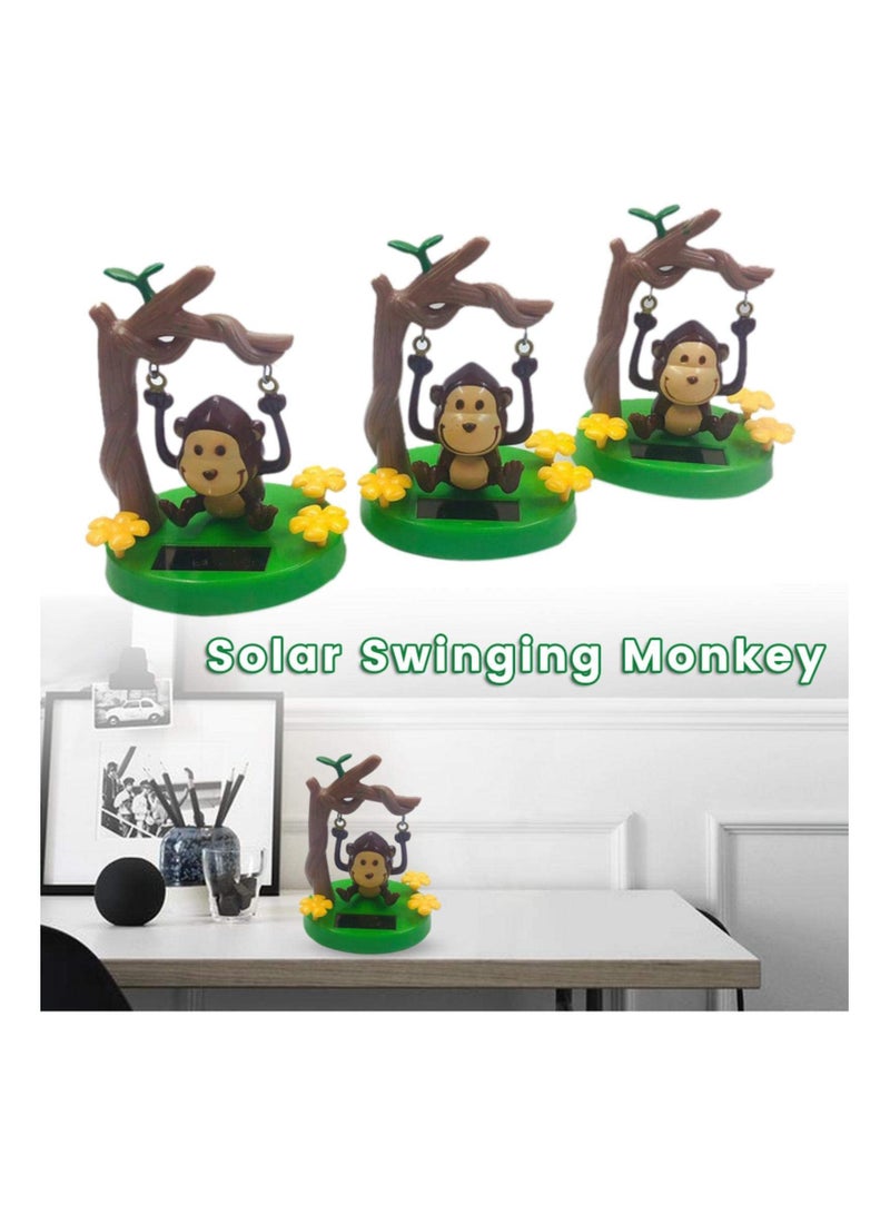 Solar Powered Dancing Animal, 2 PCS Solar Dancing Toys, Solar Swing Monkey, Animal Bobblehead, Swinging Animated Bobble Dancer Toy, Car Decor, Kids Toys Gift, for Office Car Supplies Decoration