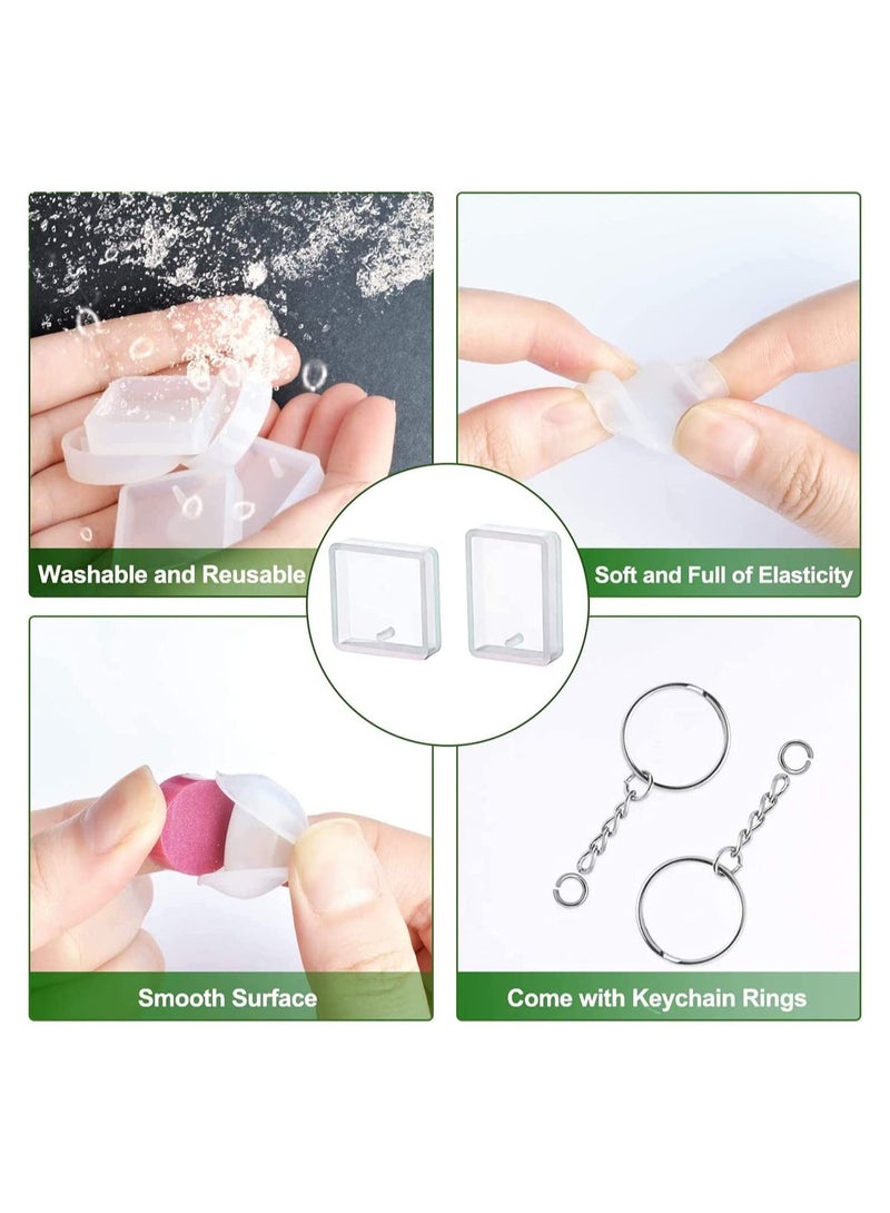 Silicone Resin Molds 20 Pcs for Jewelry Casting with Keychain Rings DIY Crafts Making or Homemade Kits Beginners