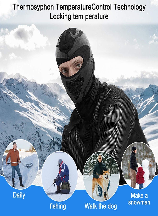 Unisex Cycling Balaclavas, Winter Thermal Fleece Windproof Breathable Elastic Full Face Cover Face Mask Ski Mask, Motorcycle Face Scarf Neck Warmer, Fit Helmets, Outdoor Sports