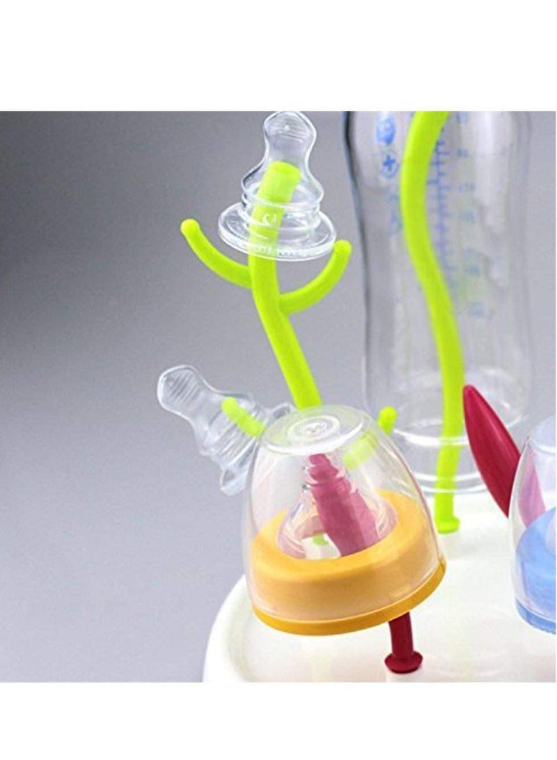 Baby Bottle Dryer Rack Feeding Bottles Pacifier Cup Holder Plastic Bottle Dryer Newborn Baby Feeding Bottle Cleaning Drainer Holder Cleaning Drying Safe for Bottles Teats Cups Pump Parts