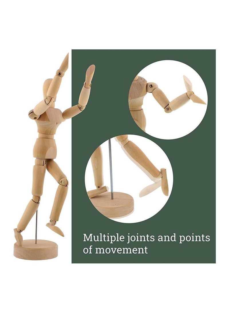 Wood 8 Male Artist Drawing Manikin Articulated Mannequin with Base and Flexible Body Draw Painting Model Mannequin Jointed Doll Perfect for Drawing The Human Figure or Home Desktop Decoration