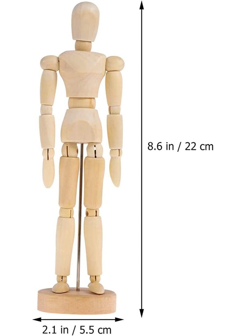 Wood 8 Male Artist Drawing Manikin Articulated Mannequin with Base and Flexible Body Draw Painting Model Mannequin Jointed Doll Perfect for Drawing The Human Figure or Home Desktop Decoration