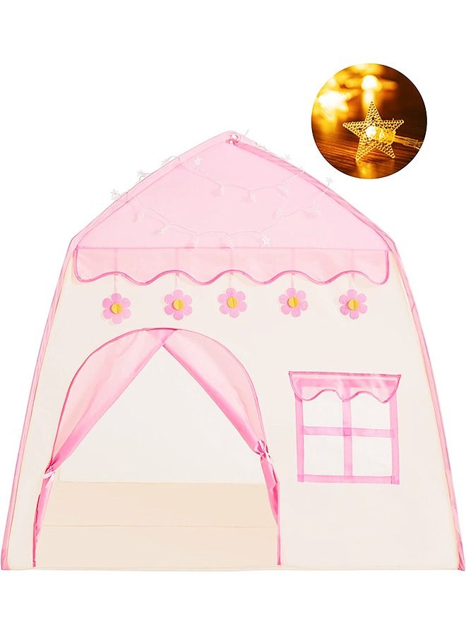 Kids Play Tent Playhouse with Star Lights, Large Fairy Playhouse with Star Lights Fairy Play House Indoor and Outdoor Toddler Tent, Easy Setup Gift for Children 51