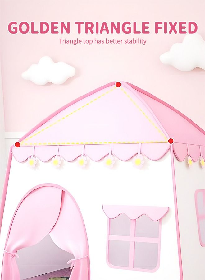 Kids Play Tent Playhouse with Star Lights, Large Fairy Playhouse with Star Lights Fairy Play House Indoor and Outdoor Toddler Tent, Easy Setup Gift for Children 51