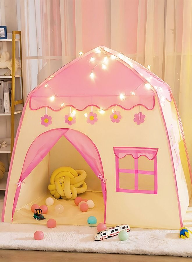 Kids Play Tent Playhouse with Star Lights, Large Fairy Playhouse with Star Lights Fairy Play House Indoor and Outdoor Toddler Tent, Easy Setup Gift for Children 51